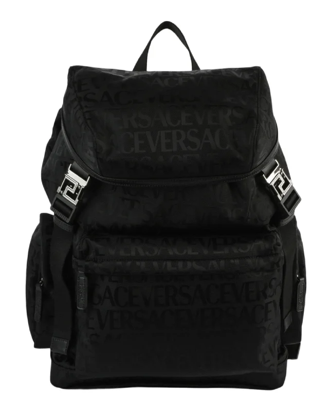 All Over Logo Nylon Backpack