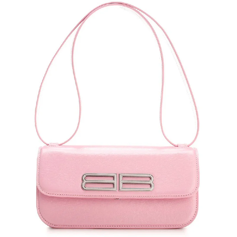 Balenciaga Women's Leather Gossip Shoulder Bag S in Pink