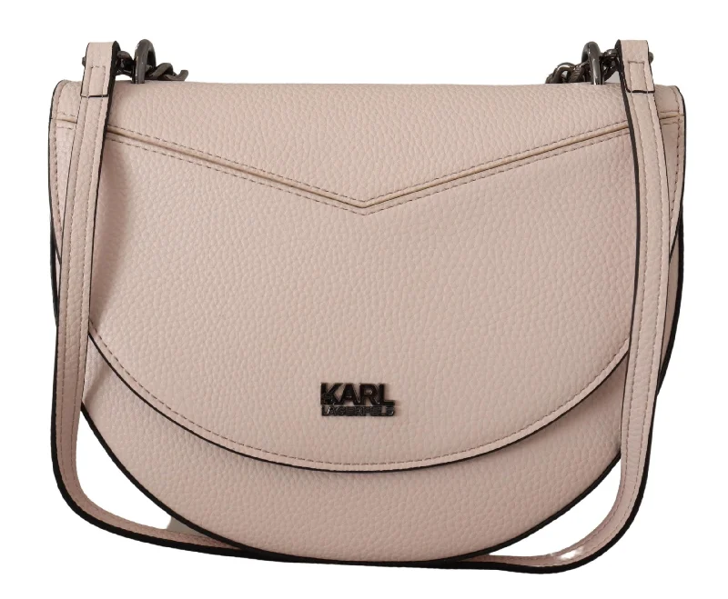 Karl Lagerfeld Light Pink Mauve Leather Shoulder Women's Bag