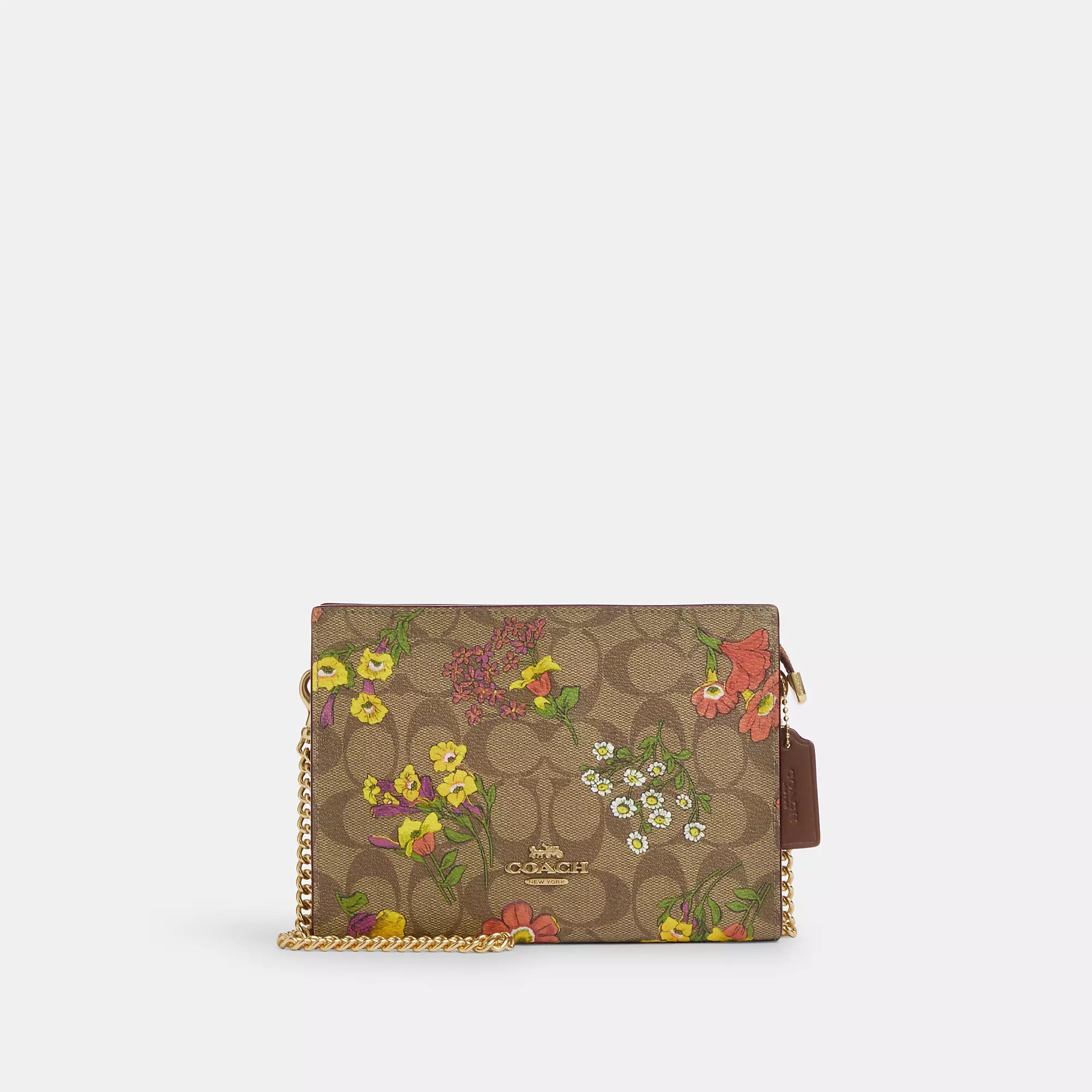 Coach Outlet Slim Crossbody In Signature Canvas With Floral Print