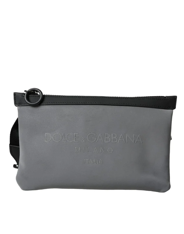 Dolce & Gabbana  Neoprene Logo Zip Waist Fanny Pack Belt Pouch Men's Bag