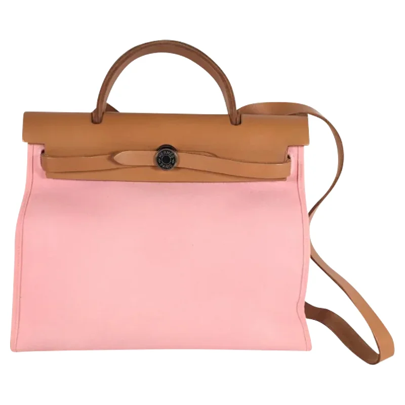 Hermes Herbag 31 Rose Confetti Calfskin / Canvas