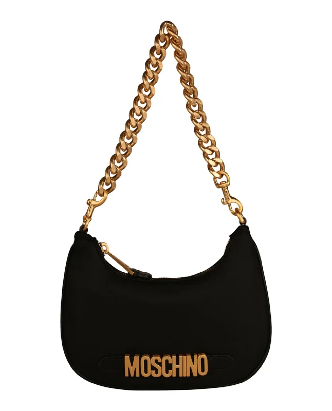 Logo Plaque Nylon Shoulder Bag