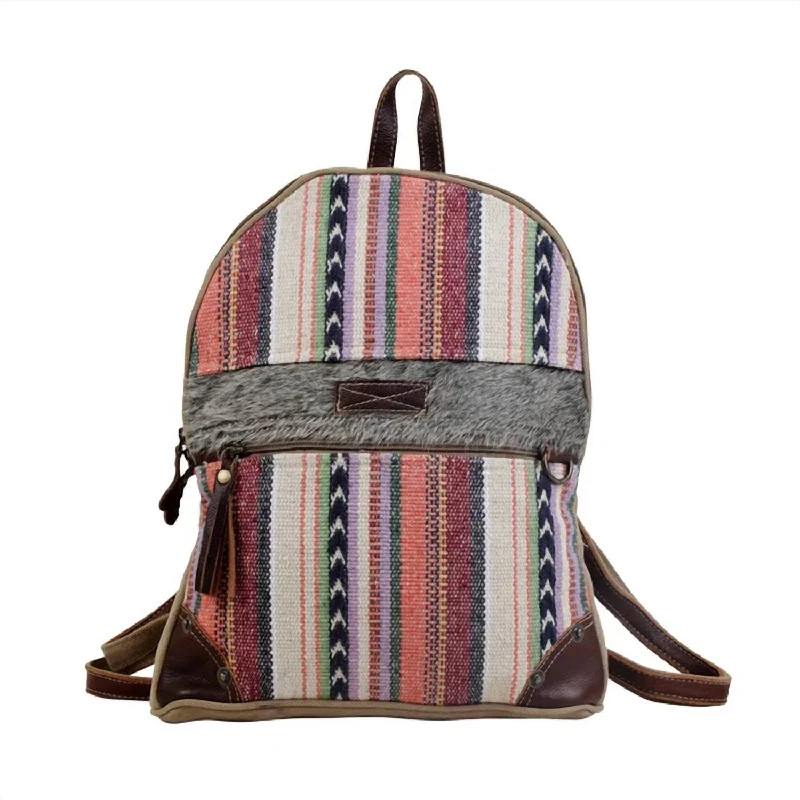 Unisex Artsy Backpack In Red Multi