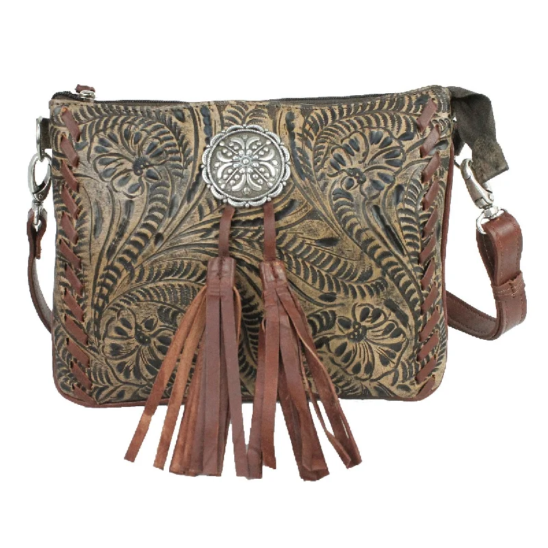 Lariats & Lace Crossbody - Charcoal Brown 7383