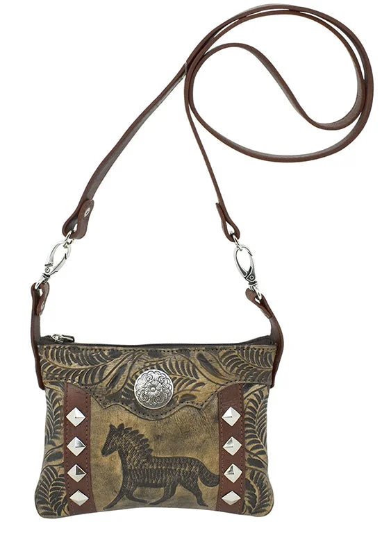 Hitchin' Post Trail Rider Crossbody/Hip Bag - Charcoal Brown 9483