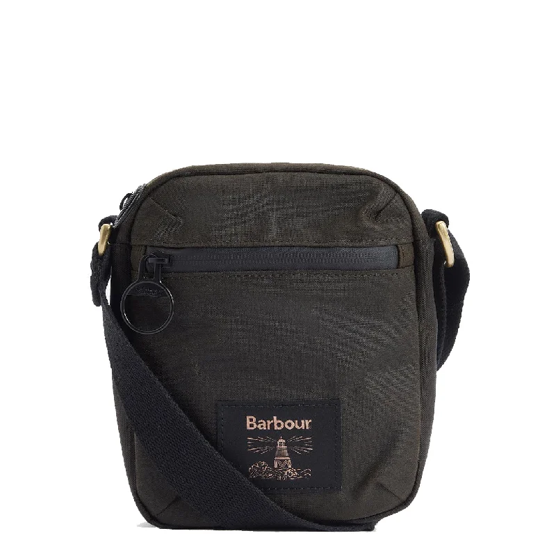 Barbour Field Wax Crossbody Bag Olive/Black