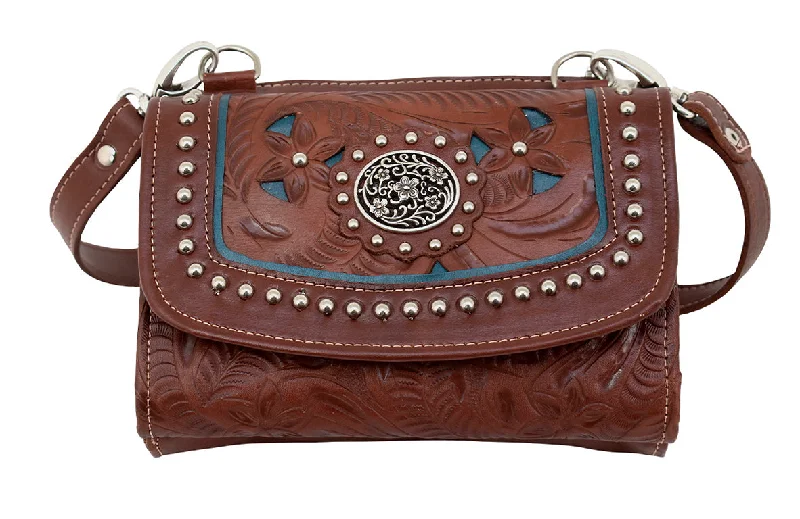 Lady Lace Small Crossbody Bag/Wallet Combo - Brown 8285