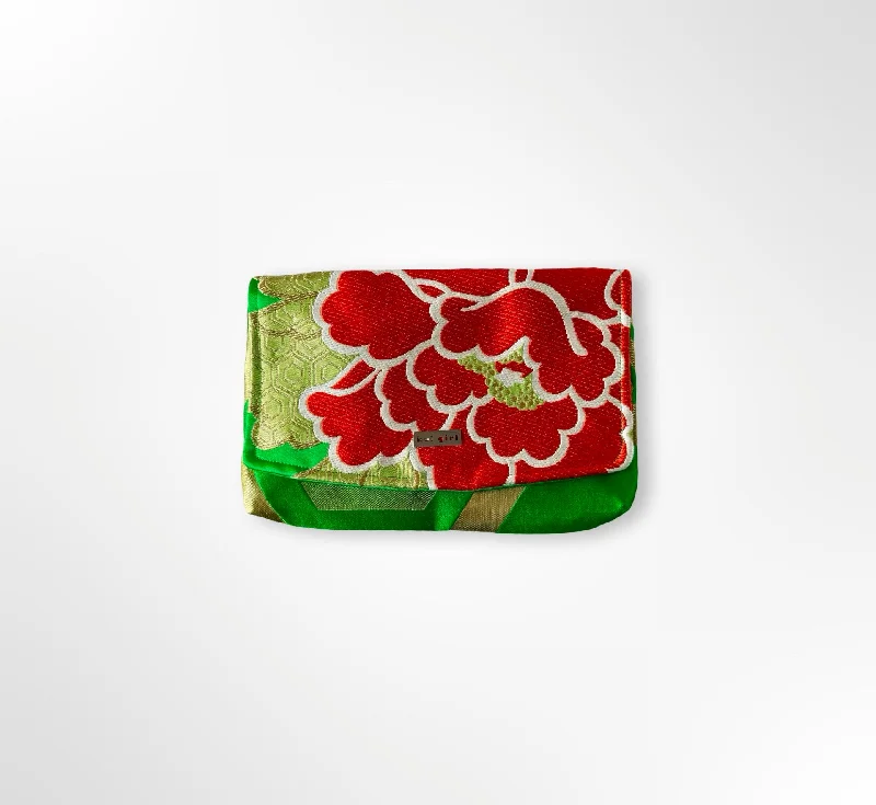 Green with Red Botan Clutch