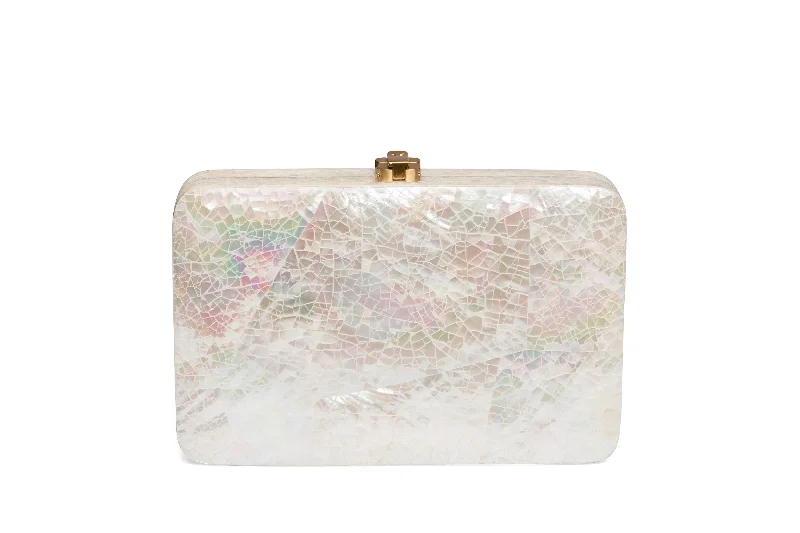 Paloma Clutch Mother of Pearl White