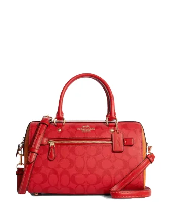 Coach Rowan Satchel In Blocked Signature Canvas