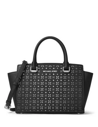 Michael Michael Kors Perforated Floral Medium Selma Satchel