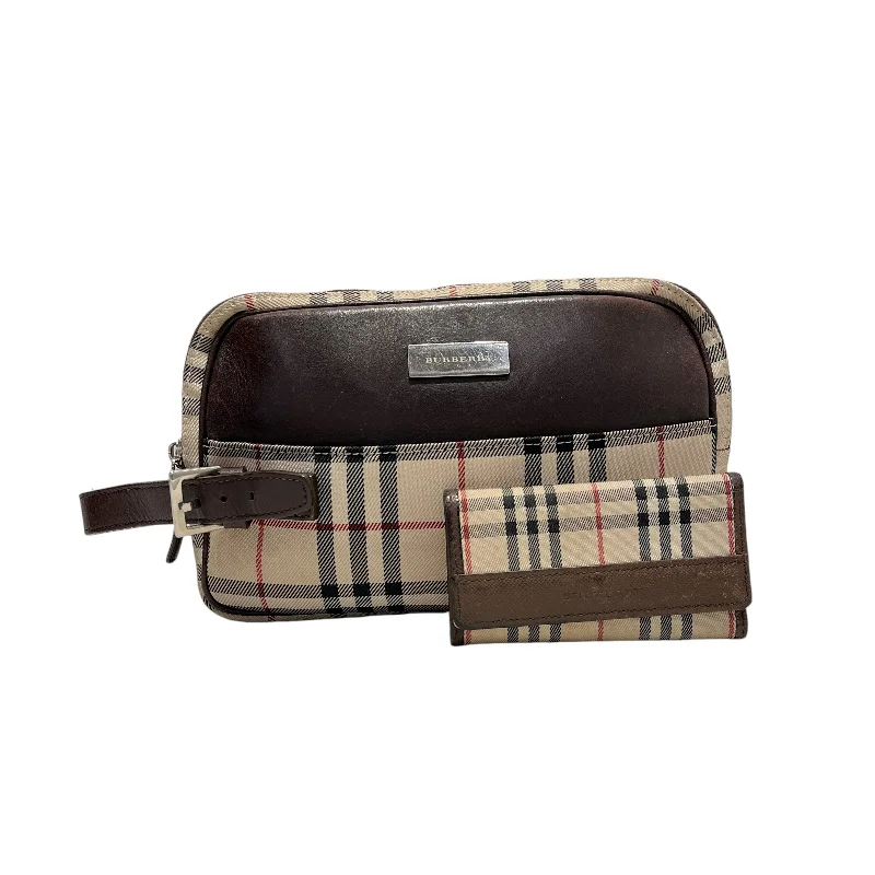 BURBERRY/Clutch Bag/Plaid/Cotton/CRM/HOUSE CHECK CLUTCH