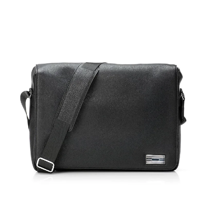 Penn Messenger Bag - Black Leather