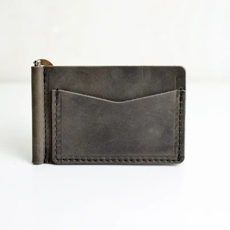 Money Clip Wallet - Slate Leather