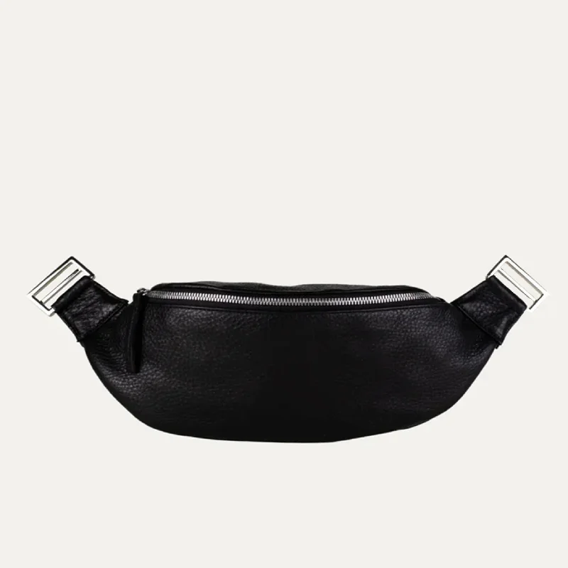 Fanny Pack + Crossbody Bag | Black + Silver Hardware