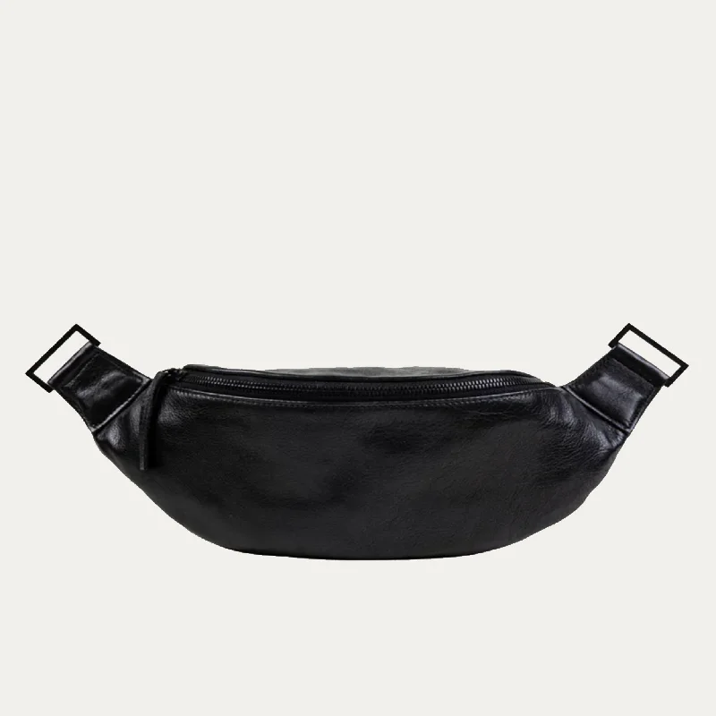 Fanny Pack + Crossbody Bag | Black + Black Hardware