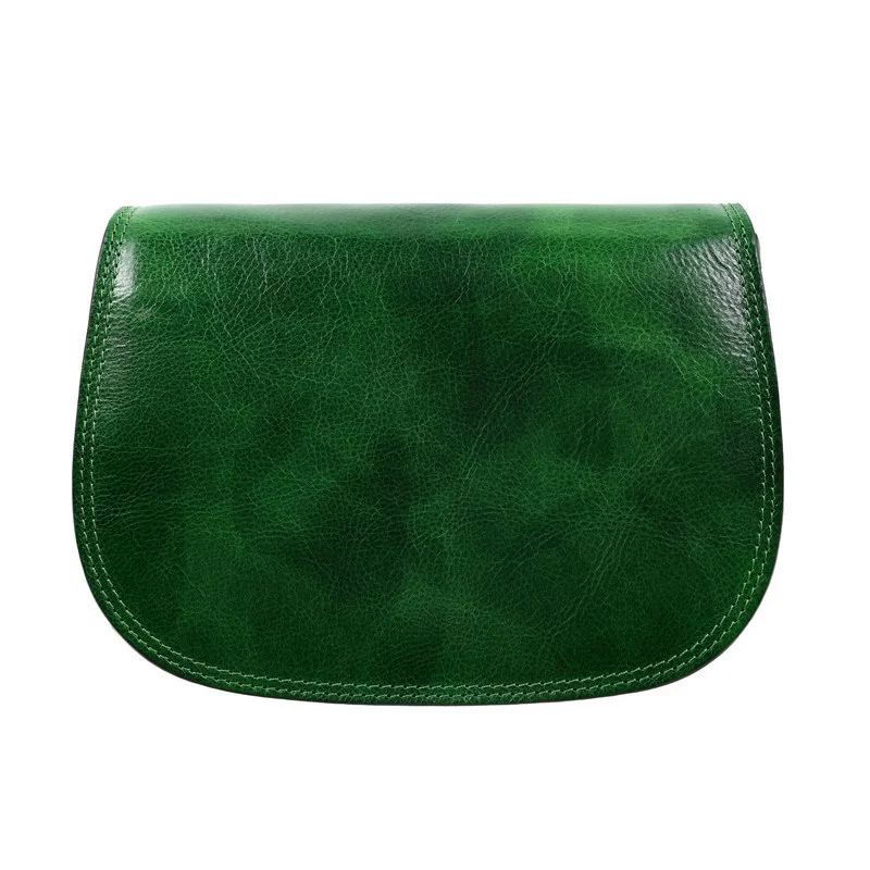 Full Grain Italian Leather - Ladies Leather Cross Body Bag - Moonfleet - Green