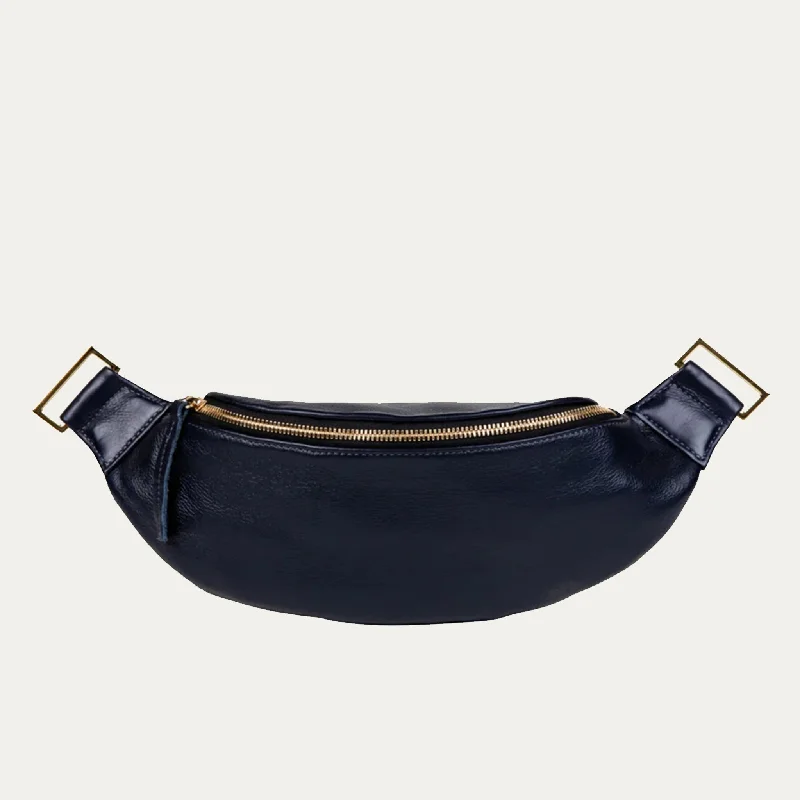 Fanny Pack + Crossbody Bag | Navy + Gold Hardware