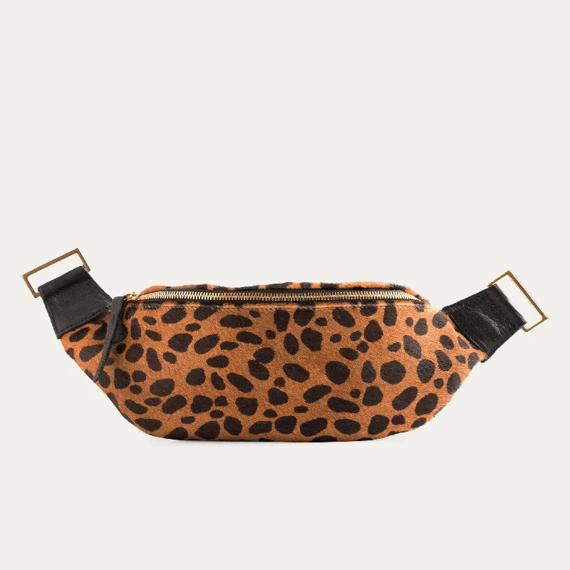 Fanny Pack + Crossbody Bag |  Black + Brown Cheetah