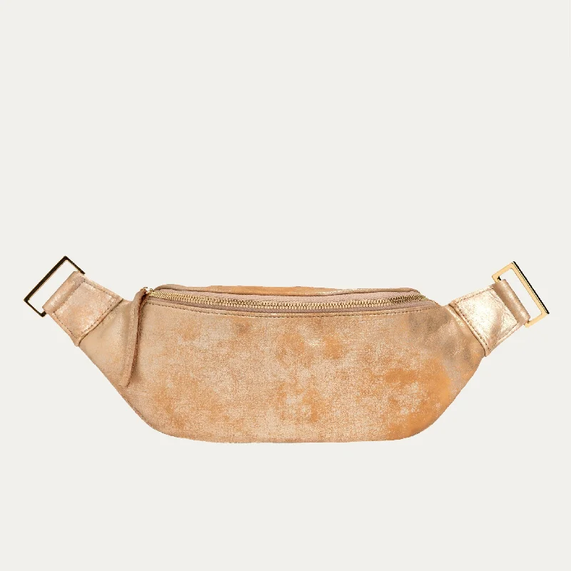 Fanny Pack + Crossbody Bag | Blush Metallic + Gold Hardware