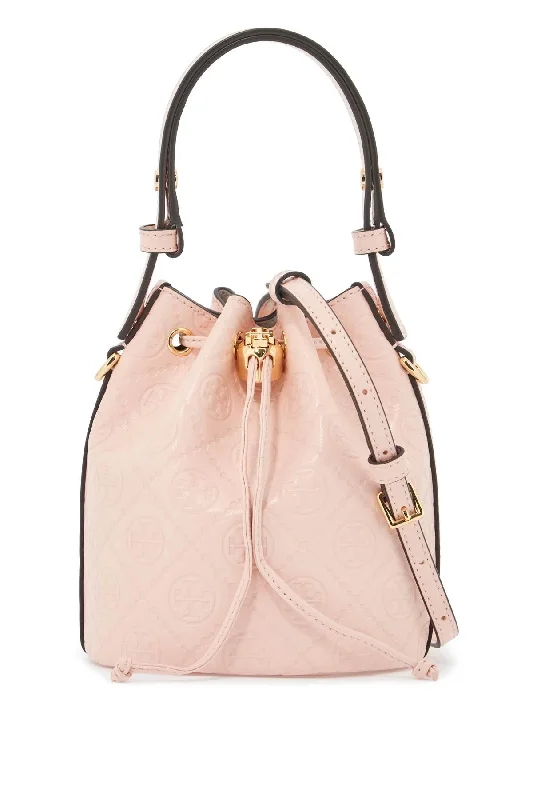 TORY BURCH mini t monogram leather bucket bag