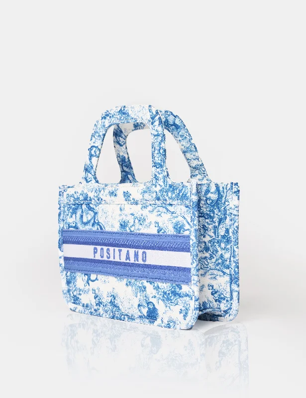 The Positano Blue Mini Canvas Tote Bag