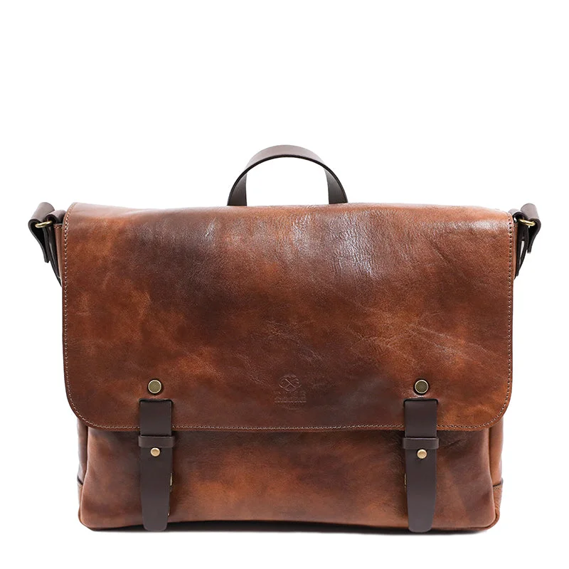 Large Full Grain Italian Leather Messenger Bag - I Capture the Castle